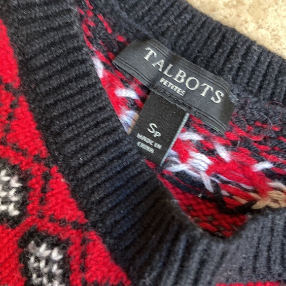 Talbots petites small Black and red sweater - Picture 3 of 6
